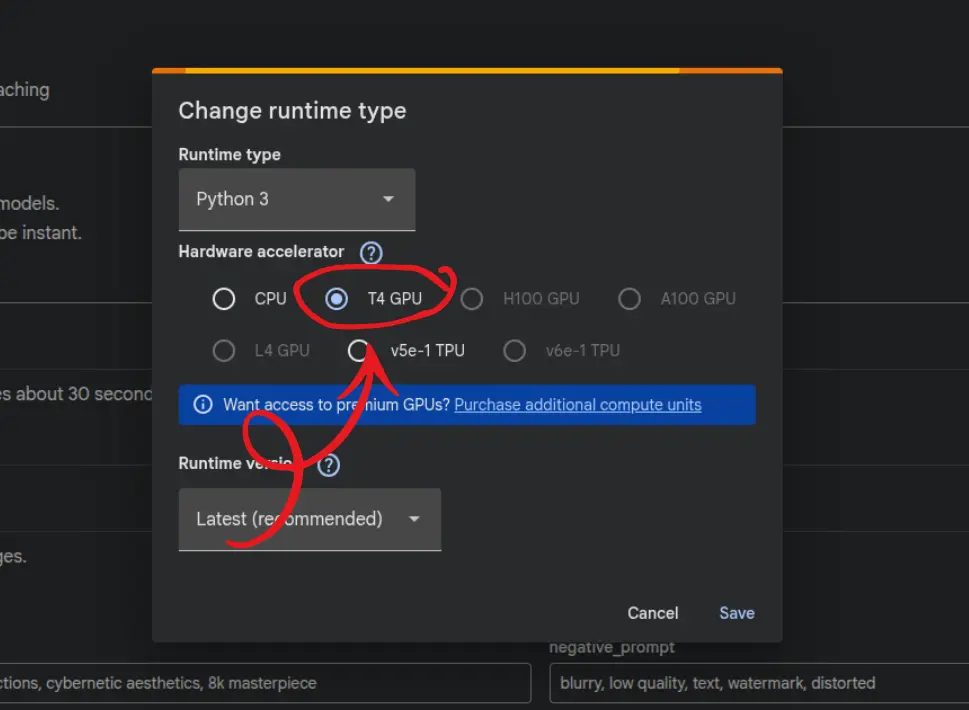 Google Colab Change Runtime Type Image