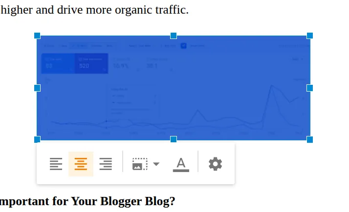 Image alt and description for blogger